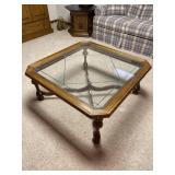 Nice Coffee Table w/ Leaded(?) Glass