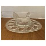 Glass Nesting Hen Egg Holder