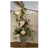 Crystal Vase w/ Fake Flower Display