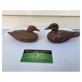 (2) Unpainted Wooden Ducks