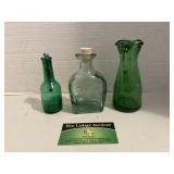 (3pc) Vintage Decorative Cracked Glass & More