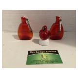 (3pc) Decorative Amberina Glass Bottles & More