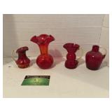 (4) Amberina Glasses Collection