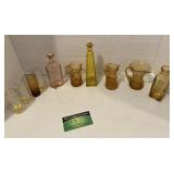 (10pc) Decorative Amber/Yellow Glass Collection