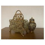 Decorative Brass Magazine Rack