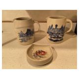 Pottery Cups & Spoon Holder