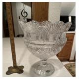 Large Crystal Pedestal Style Bowl