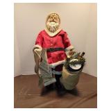 Santa Figurine w/ List & Bag