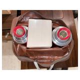 Thermoses in Plastic Tote