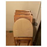 (3) Wicker Back Folding Chairs