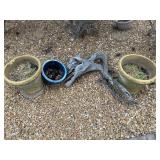 (3) Planters & (1) Driftwood Branch