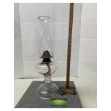 Vintage Kerosene Lamp w/ Glass Chimney