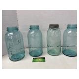 Extra Tall Blue Glass Ball Mason Jars