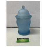 Blue Glass Canister w/ Lid
