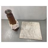 Granite Slab & Large Candle Holder