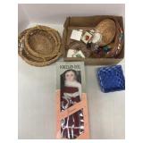 Porcelain Doll & Baskets