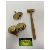 Brass Hammer With Brass Tags