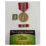 World War II Medal w/ Hitler Stamp
