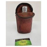 Flask in Leather Pouch
