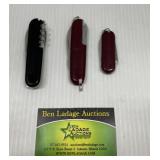 3 Swiss Army Style Knives