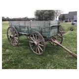 Wooden High Wheel Wagon - White Water