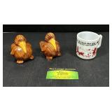 Small Anchor Hocking Mug & Bird Salt & Pepper