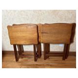 4 Wooden Folding TV Trays