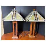 2 Craftsman Style / Tiffany Style Lamps