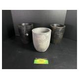 3 Antique Graphite Crucibles