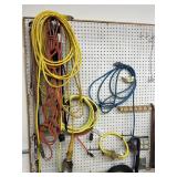 Cords on peg board