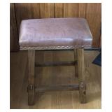 Leather Seated Stool