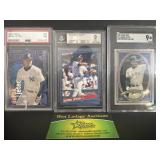 Three Graded Baseball Cards