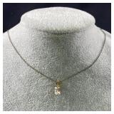 24k over Sterling Silver,CZ Necklace & Earring Set
