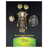 Cameo clip on earrings and Brooches / Pendants