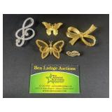 5 Butterfly & More Brooches / Pendants