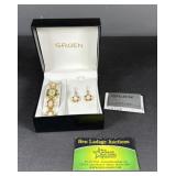 Gruen Wrist Watch & earring set