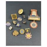 Vintage pins including GS