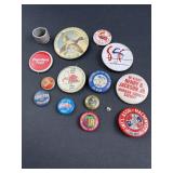 Vintage pins including President Ford