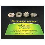 4 Silver tone rings and more