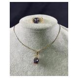 18K Gold bonded to Sterling- Ring & Necklace
