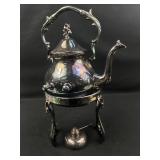 Pewter teapot with serving stand