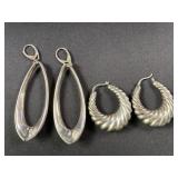 2- Sterling Silver Earrings -925 PV Italy