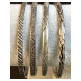 4 Sterling Silver bracelets