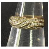 14K STS Ring White stones