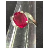 10K RT ring Pinkish stone