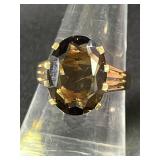 10K Ring Brown Stone