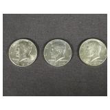 (3) JFK Silver Half Dollars