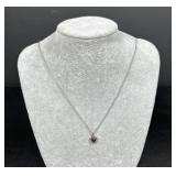 Sterling Silver Heart Necklace - 1.09g