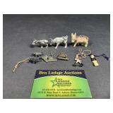 Cow and donkey figurines and more