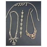 Vintage Gem necklaces & bracelet 7 " & 15 "